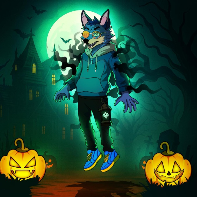 Too cool to haunt, too ghostly to chill 🐺💨 #VibeCheck #Halloween2025 #commissionart #commissionsopen