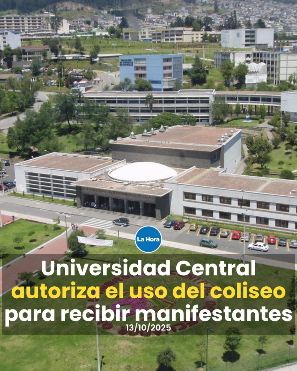 La Universidad Central autorizó el uso de su coliseo. Los estudiantes que organizan el centro de acopio de donaciones esperan que 200 manifestantes 👤 llegados a Quito desde otras provincias puedan utilizar estas instalaciones. Detalles 👉 lhra.ec/831mk8F