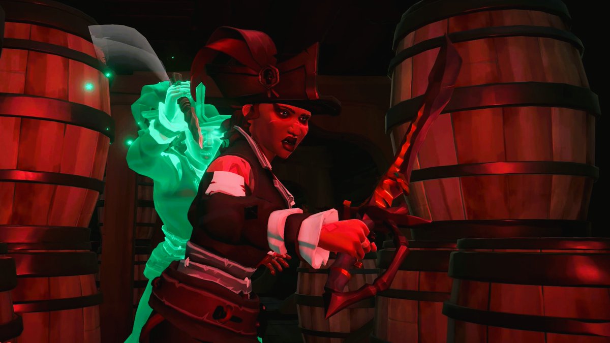JackJenkinsReal's tweet photo. Strange things happen below decks, it's best to keep ones head on a swivel went sent down for supplies.

Theme: Haunted Hulls

#SoTShot #SeaOfThieves 
@SeaOfThieves https://t.co/94sLN4NWUv