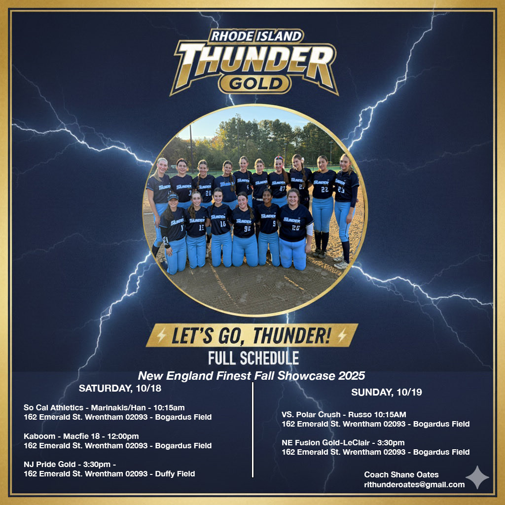RITG_18U's tweet photo. Very excited for this weekend!  Our girls got rained out last weekend and only played 2.5 games ending the weekend 2-1.  Come check out the team this weekend at the NE Finest Fall Showcase in Wrentham! @thunderjam134 https://t.co/SHlOOtO68S