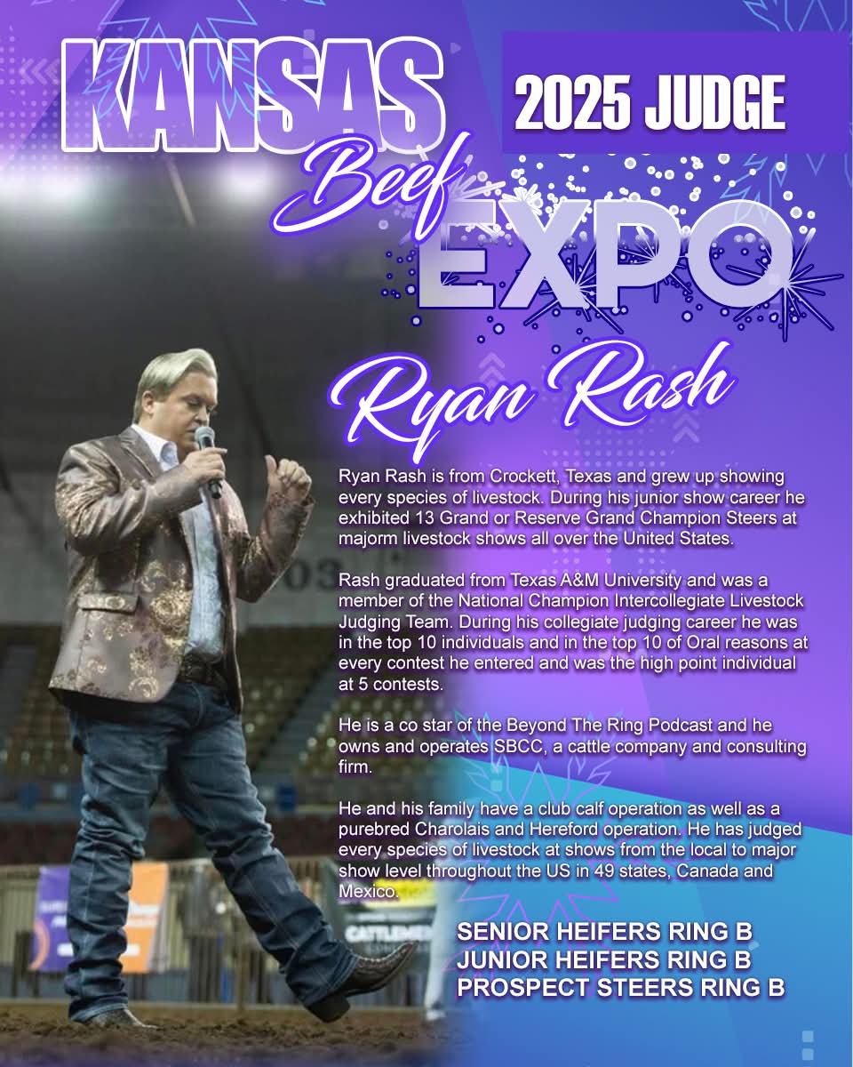 KansasBeefExpo's tweet photo. Welcome back Ryan Rash to the 2025 Kansas Beef Expo! https://t.co/8m1q1UuH94