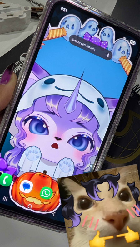 KimSsuki's tweet photo. LOOK AT THIS 😭💖 
My client sent me this and it’s just too cute!! 𐔌՞꜆.  ̫.꜀՞𐦯
You can get yours on my VGen too! ♥ ➜ https://t.co/NDFubyHnFI
#VGenComm  #VGenOpen #art #chibi #Halloween #ychopen https://t.co/xHofVD24NJ