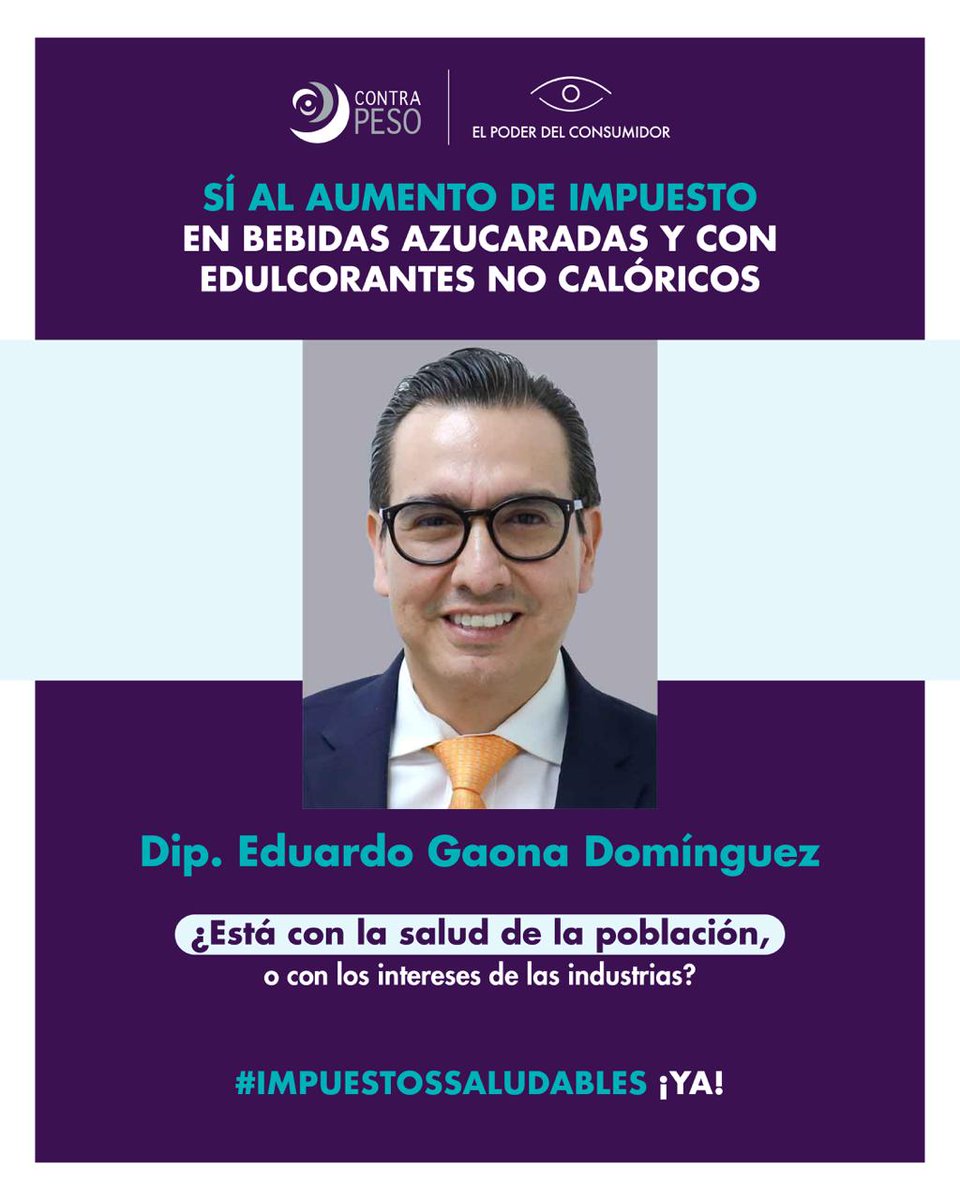 elpoderdelc's tweet image. Diputado @EduardoGaonaNL, sí al aumento de impuesto en bebidas azucaradas y con edulcorantes! Tu voto a favor protege la salud de la población.
#ImpuestosSaludables YA