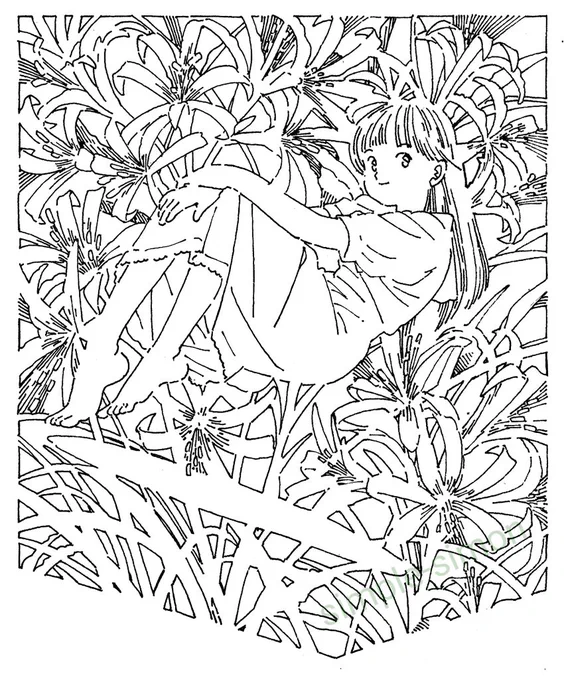 おはようございます☀️朝の再掲のお時間です。
「ネリネ」
和名は姫彼岸花。別名はダイヤモンドリリーとも。
試しに線画とベタを入れたものを並べてみました。どんなもんでしょう?

本日も良い1日を! 