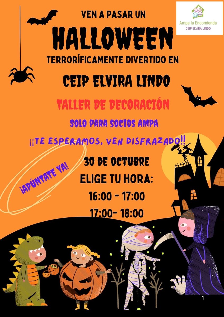 Taller de decoración de Halloween organizado por el AMPA LA ENCOMIENDA. #yosoydelelvira #megustamicole