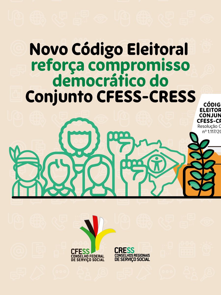 CfessOficial's tweet photo. 📢 Assistentes sociais aprovam novo Código Eleitoral do Conjunto CFESS-CRESS!
As alterações agora estão reunidas na Resolução CFESS nº 1.117/2025, que passa a orientar as eleições CFESS-CRESS em todo o país.
📲 Confira: https://t.co/0rVNpiPovz
#CFESS #ServiçoSocial #Democracia https://t.co/rpOZ12WBwh