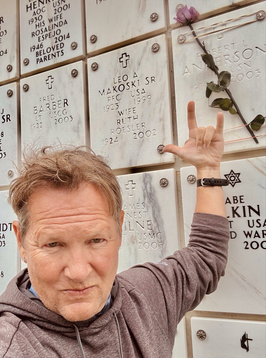 Celebrated my dad’s 88th birthday with him on a wet, cool afternoon at <a href="/ArlingtonNatl/">Arlington National Cemetery</a> .  Brought him a lavender rose — just because.