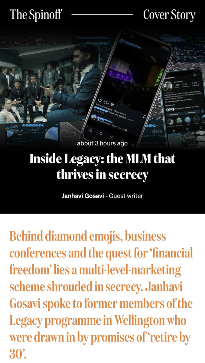 JanhaviTalks's tweet photo. This is one of the best and hardest stories I’ve ever done. 

It took months to put together, and it answers a lot of questions people have about a well known MLM called Legacy. 

Read it now 
https://t.co/2pOufCbPiB https://t.co/UXFiQjMLjz