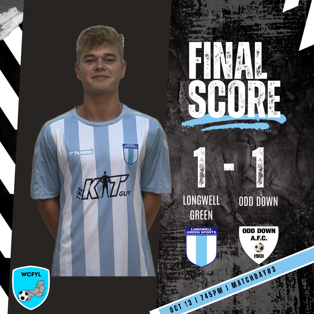 Honours even in a keenly contested match. We rue missing a stack of chances in the first 30 mins which could have killed the game. <a href="/Odd_DownAFC/">Odd Down (BATH) AFC</a> recovered well and it was another good defensive shift to manage the game out. 
<a href="/wcfyl/">Western Counties Floodlight Youth League</a> <a href="/swsportsnews/">South West Sports News</a> <a href="/NonLeagueCrowd/">Non League Crowds</a> <a href="/NonLeagueFix/">NonLeagueFixtures</a>