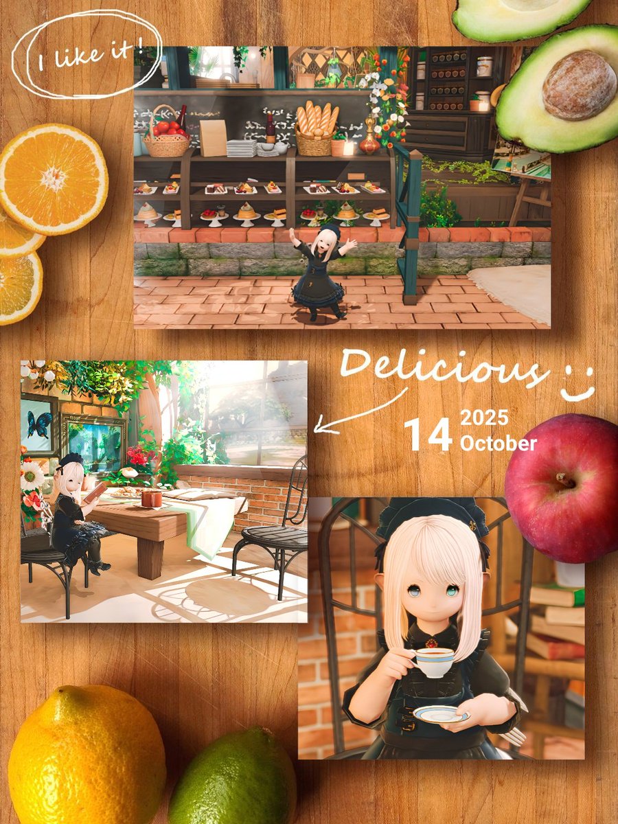 #おはララ でっすヾ(･ω･｀)ﾉ♪
実は昨日の朝シンプルストレートゲットできちゃいました(*ﾟ∀ﾟ)
眠気MAX状態で鑑定してたはずが眠気吹き飛んでSS撮影に🤭
気になっていた #studio_krt 様のカフェでパシャリ📸✨
こんな優雅な朝を過ごしてみたいなぁと思える素敵なカフェでした(*´ω｀*)
#FF14SS