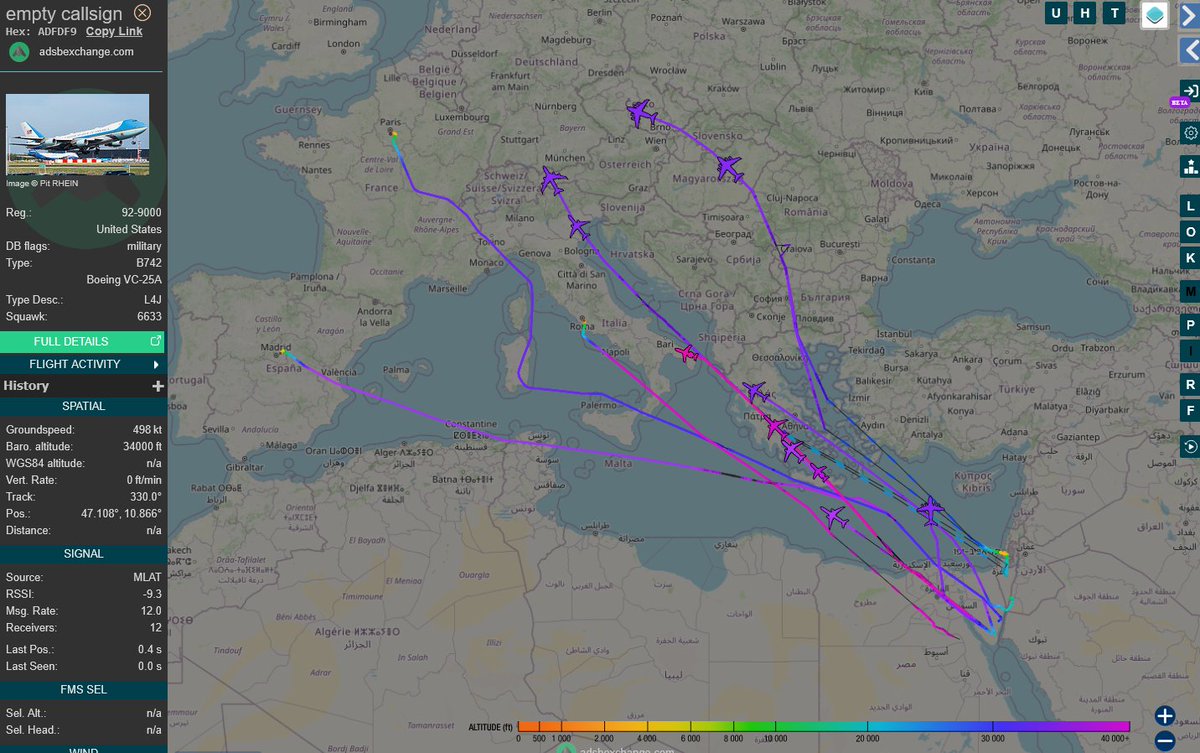 ✈️A fascinating sight: all the government VIP aircraft, including Donald Trump’s 🇺🇸Air Force One and Emmanuel Macron’s 🇫🇷A330, departing from 🇮🇱Israel and 🇪🇬Egypt after the peace summit in Sharm El-Sheikh.