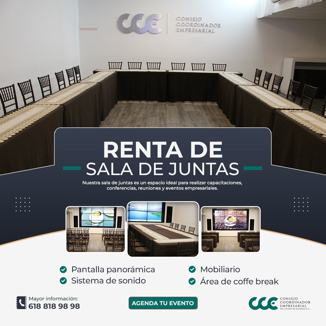 📢 ¿Buscas un espacio ideal para tus reuniones o capacitaciones?

Nuestra #SalaDeJuntas es el lugar perfecto para realizar conferencias, talleres o eventos empresariales, con todas las comodidades que tu equipo necesita:

¡Agenda tu evento hoy mismo!

📞 618 818 98 98
