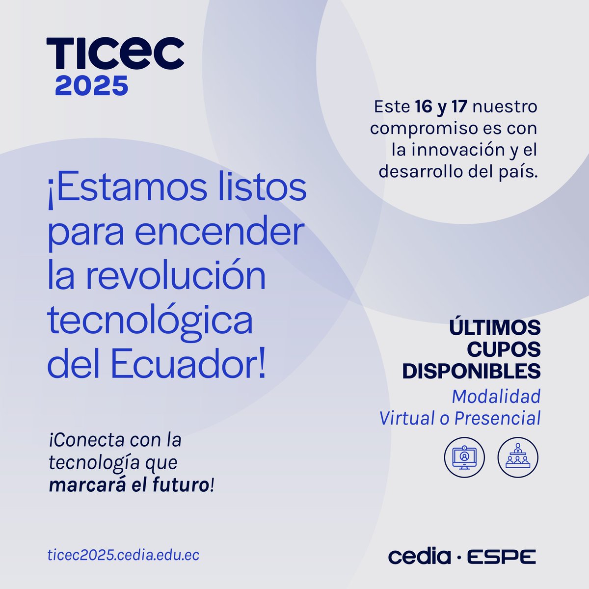 🚀 ¡Llega el #TICEC2025!
Descubre lo último en IA y Ciencia de Datos, Software, E-Learning y TICS y aplicaciones.
Regístrate en 👉ticec2025.cedia.edu.ec
💡 Sé parte del Congreso insignia del Ecuador.
🤝@cediaec y <a href="/ESPEU/">ESPE</a>