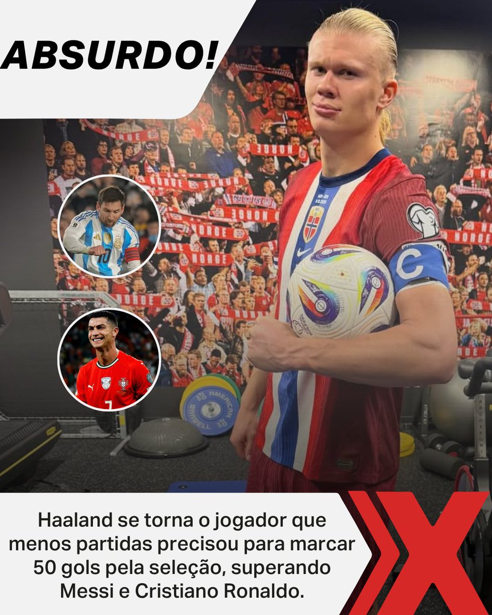 xsportsbrasil's tweet image. ELE É MUITO BOM! ⚡
Com apenas 46 jogos pela seleção da Noruega, Haaland alcança a marca de 50 gols pelo seu país!
Em comparação, Messi precisou de 107 partidas e CR7 de 114 para chegar ao mesmo número! 🥅🔥

Acerte na ❌

Reprodução / Instagram
#Xports #Haaland