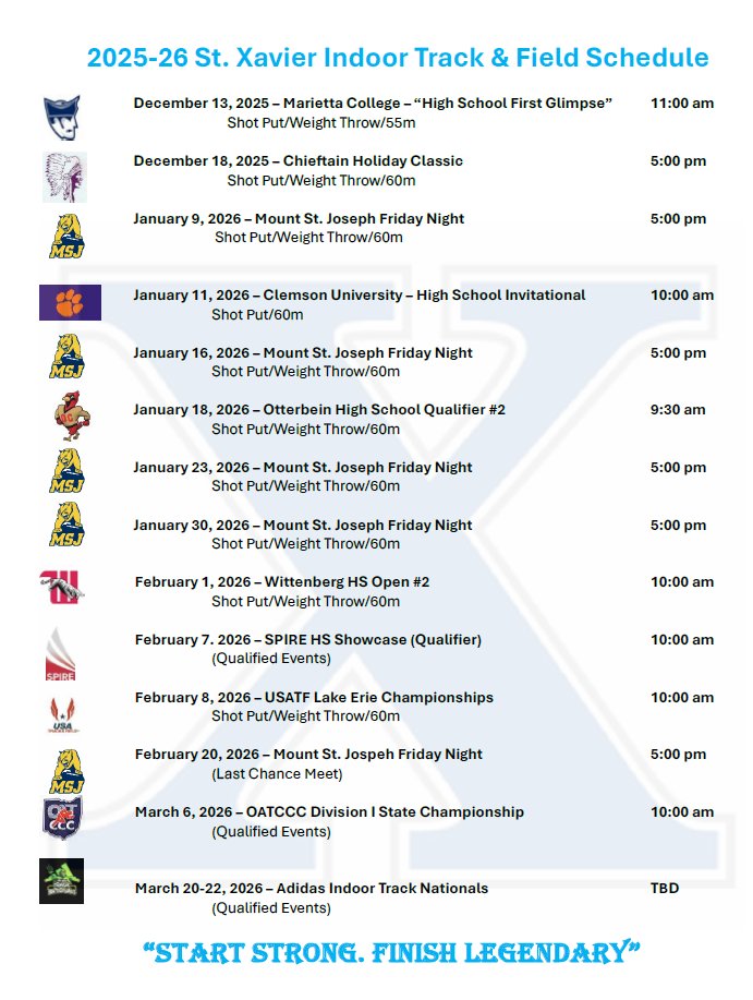 Excited to get the season started!  #TheProcess #BombersDroppingBombs <a href="/StXavierTrack/">St. Xavier Track & Field</a>