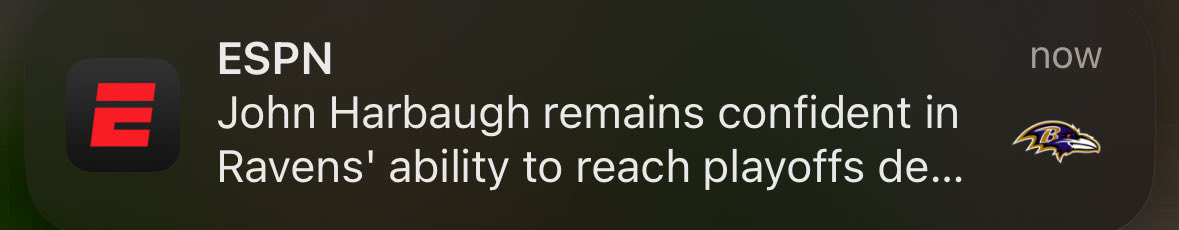 saw ESPN and John Harbaugh and about put steaks on the grill tonight, then i finished reading it