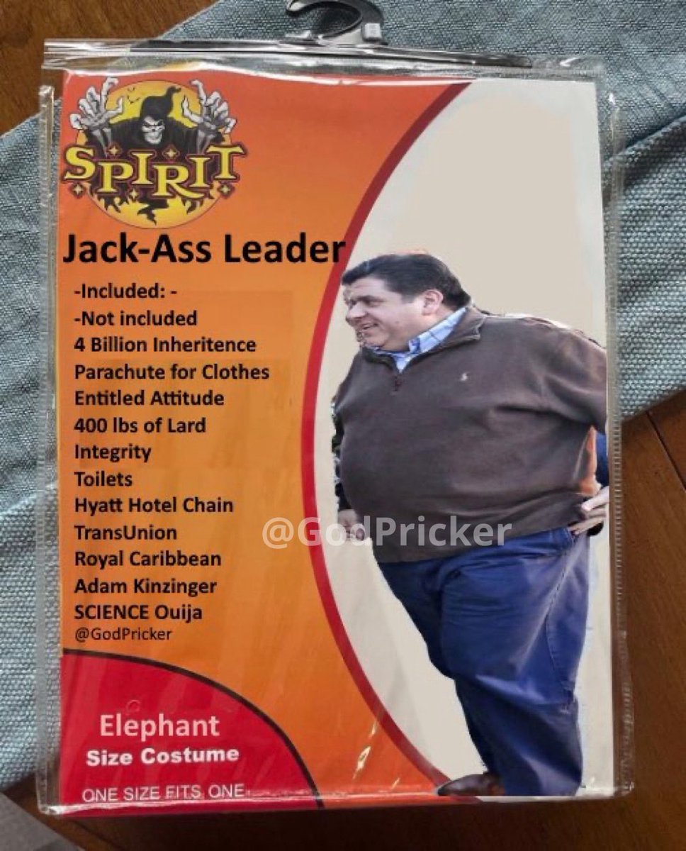 GodPricker's tweet image. One of the many costumes available for JB Pritzker of Illinois.