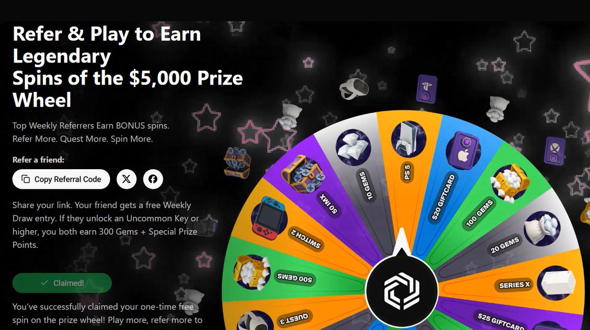 Just spin it baby(free to play)

ref:  play.immutable.com/referral/share… 
or just use play.immutable.com