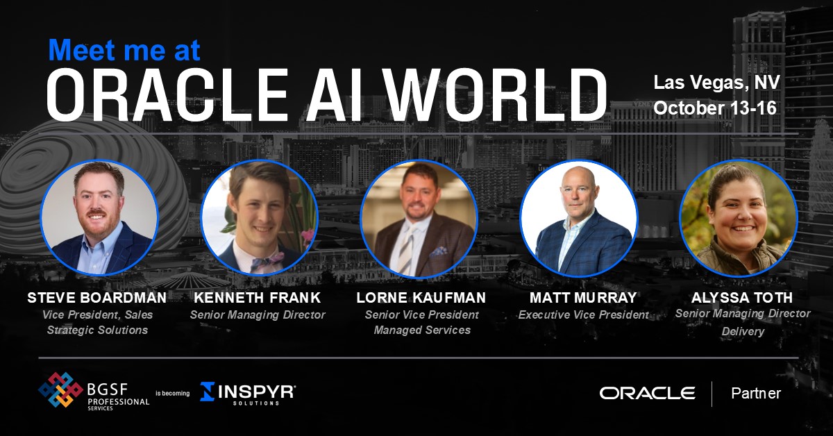 INSPYRSolution's tweet image. We&apos;re here at Oracle #AIWorld! We would love to chat about futureproofing through AI, practical use cases that drive real business outcomes, accelerating your Oracle journey, and other ways AI can transform your org: inspyrsolutions.com/contact-us/ #OraclePartner #OracleSolutions
