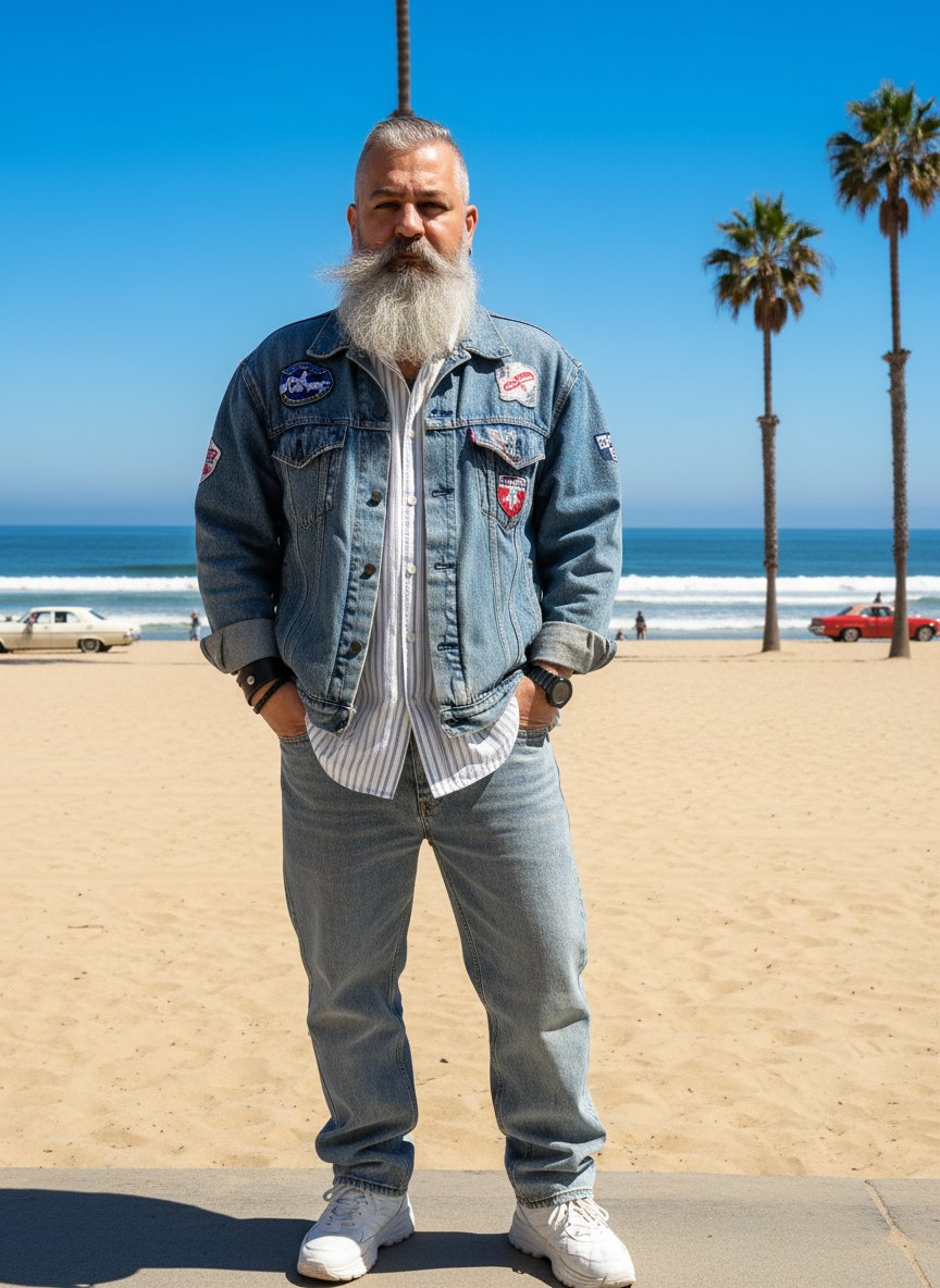 Podoba mi się ten outfit.
Parę kilo młodszy - z powodzeniem jest obecnie realizowane, paręnaście cm dłuższa broda - da się zrobić.
Także tak. 
Na wiosnę Grubcio w nowej odsłonie 😁