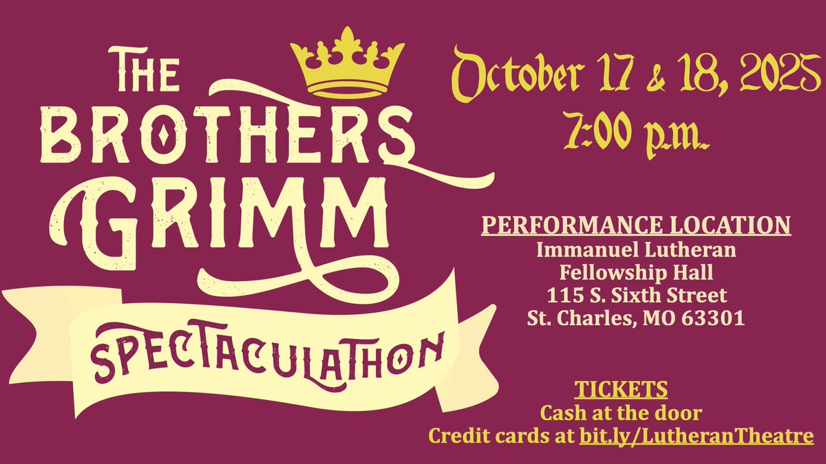 Lutheran High Theatre Presents: The Brothers Grimm Spectaculathon by Don Zolodis!

Get ready for a wild ride as the fairy tales of the Brothers Grimm are turned upside down! Two narrators and our talented actors attempt to combine all 209 stories — from classics like Snow White,