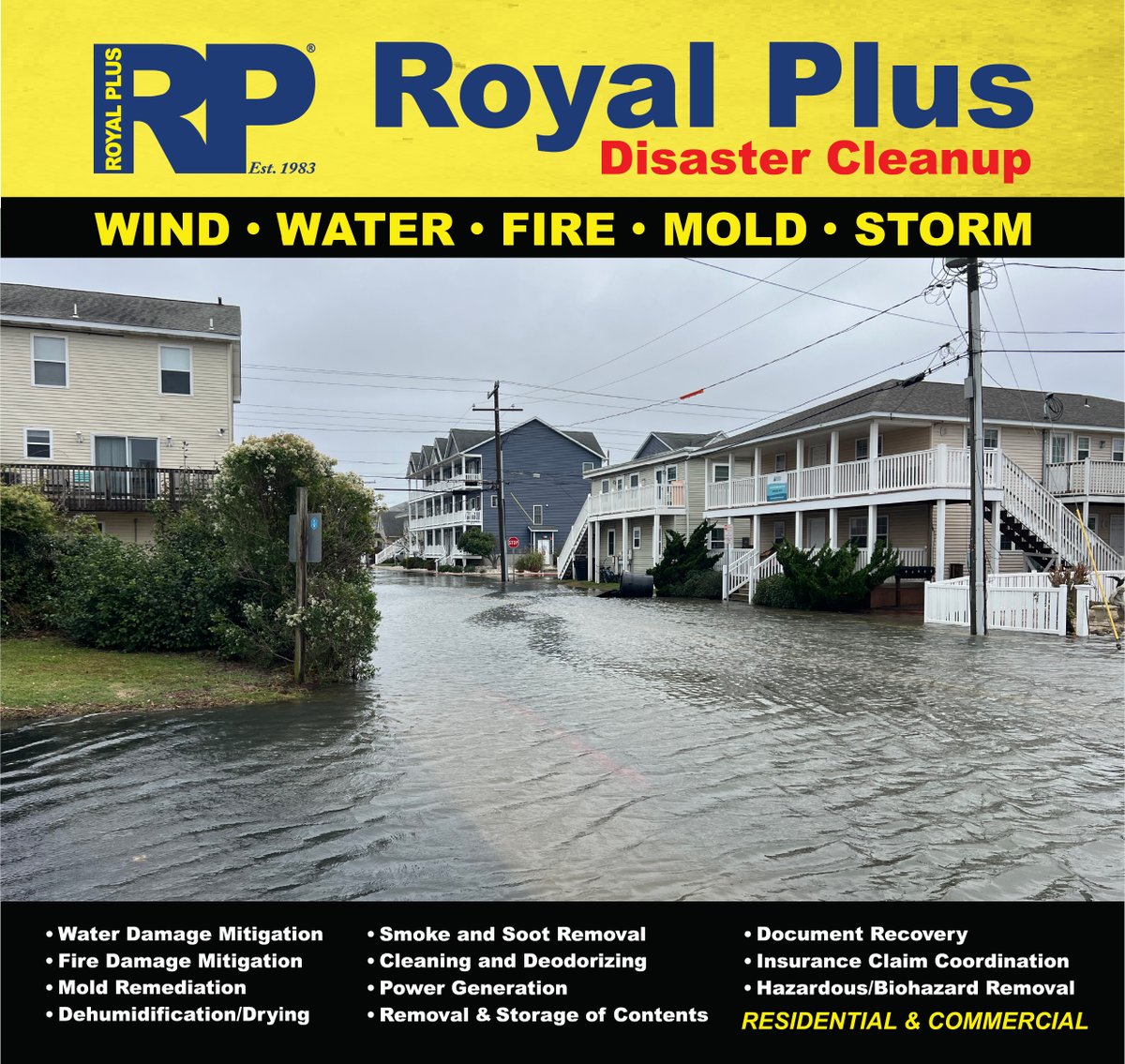RoyalPlusInc's tweet photo. This week’s nor’easter has brought heavy rain and strong winds across the East Coast. If your property took on water or wind damage, our team is ready to help. We specialize in flood cleanup, water extraction, and storm damage restoration! 🌧🌊

Call Royal Plus! (866)404-7587 https://t.co/yncwxxxsuB