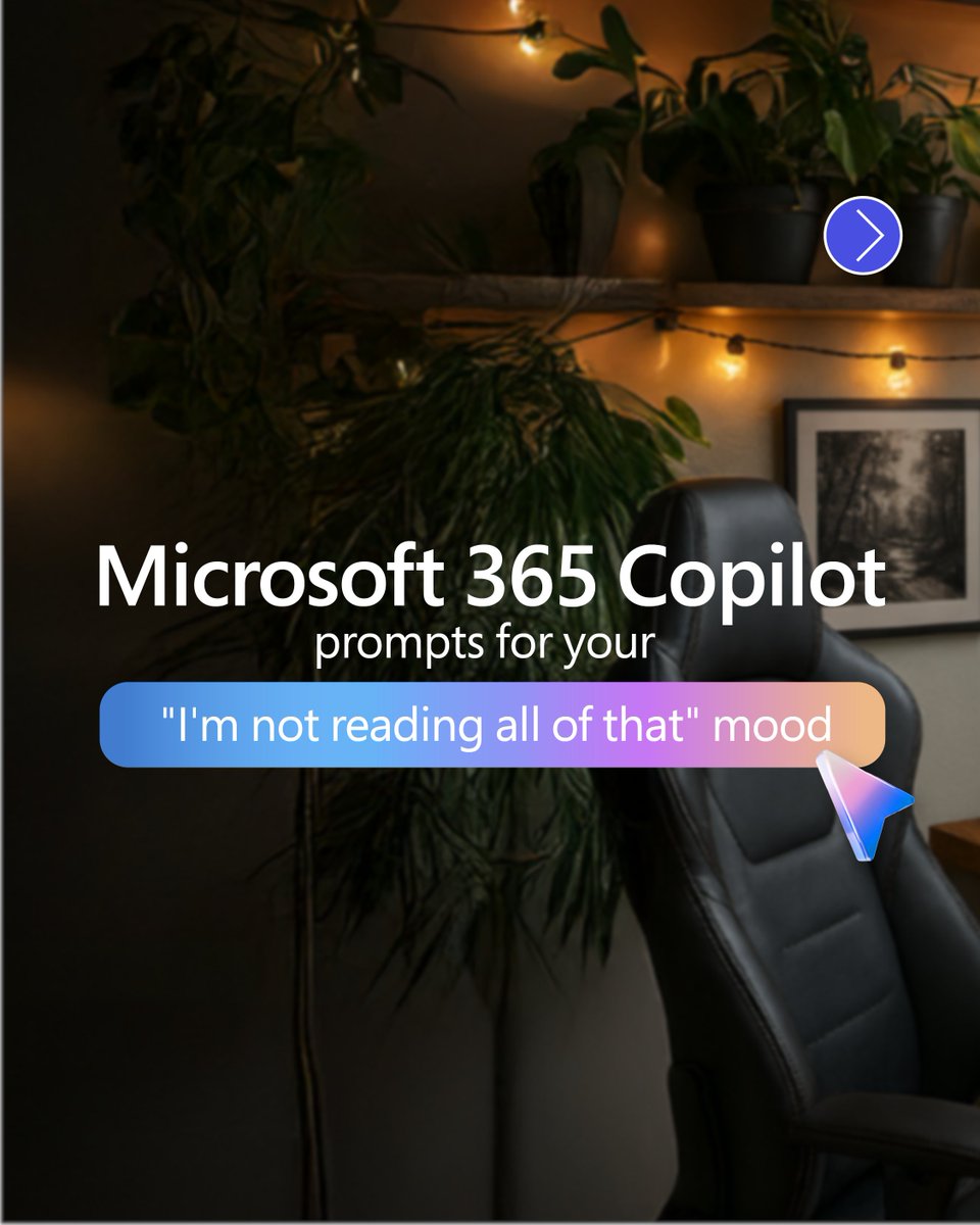 Microsoft365's tweet image. Your AI assistant is only as good as your prompt.
Unlock the full potential of Microsoft 365 Copilot with these work-ready prompts. Try now: msft.it/6019sNTmZ