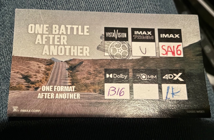 ryansartor's tweet photo. Gonna need an L.A. theater to step up and screen One Battle in 70mm so I can finish my punch card. I WILL drive to Oakland if I have to, but no one wants that https://t.co/7tOcLPgN2h