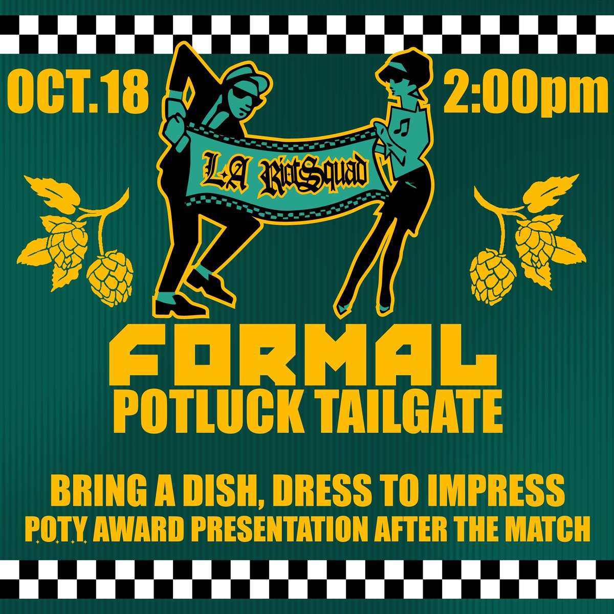 Help us close out the season on the 18th with our annual LARS Formal!  We'll be having a potluck tailgate and encourage y'all to dress up in your best threads. Celebration kicks off at 2pm! We will be presenting the LARS Player Of The Year award after the match so stick around!