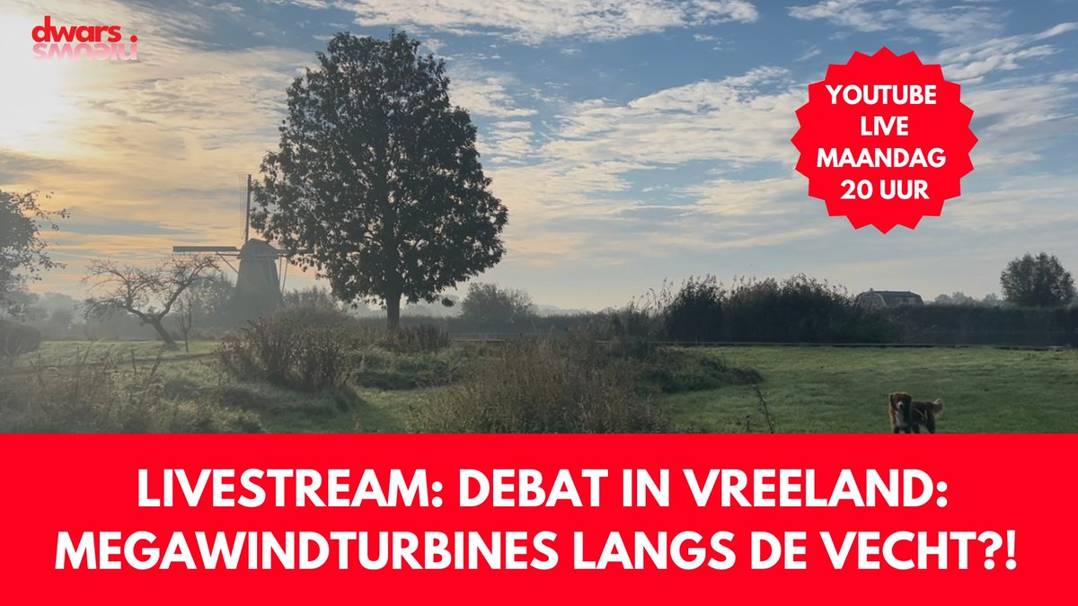 KNETTERGEK: De provincie Utrecht wil hier de hoogste terreurturbines van Nederland neerzetten.

Professor energietransitie David Smeulders komt uitleggen waarom dat een slecht plan is. <a href="/henkvermeer/">Henk Vermeer</a> is er ook.

Kijk en praat mee!

dwarsnieuws.nl/livestream-deb…