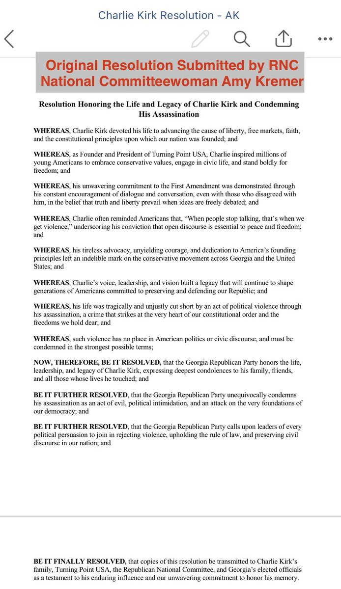KylieJaneKremer's tweet image. GAGOP Chairman Josh McKoon is politicizing and twisting Charlie Kirk’s assassination to make it about himself.
I was planning to post last night with a full breakdown of all the schemes GAGOP Chairman Josh McKoon @joshmckoon is pulling ahead of today’s State Committee meeting…