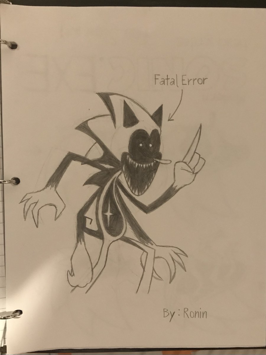 RoninCade's tweet image. A little gift I drew for my good ol’ Fatal Error creator @AnarackWStudios :) #fatalerrorsweep #SonicEXE #sketches