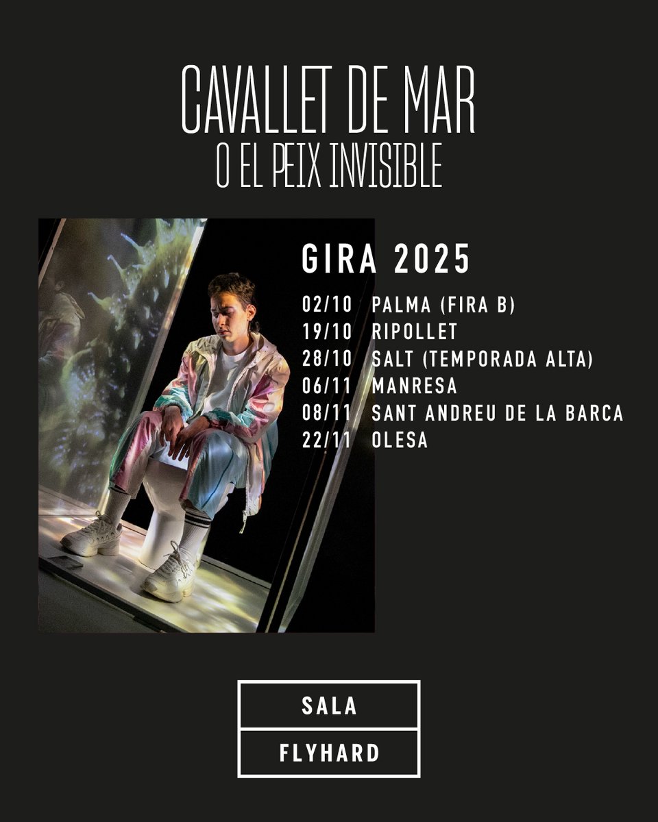 🚘 En gira: Cavallet de mar, de <a href="/pau_coya/">Pau Coya</a> Direcció de Rebeca Del Fresno. Amb Marc Torres.

Torna el multipremiat monòleg sobre l'embaràs adolescent no desitjat del Martí.

Propera parada: 
📆 19/10, <a href="/AjRipollet/">Ajuntament Ripollet</a>