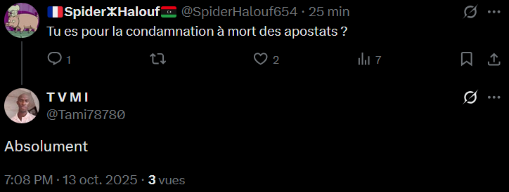 SpiderHalouf654's tweet photo. L'islam, religion de paix et d'amour, tout ça tout ça. https://t.co/cy99FK9qPz