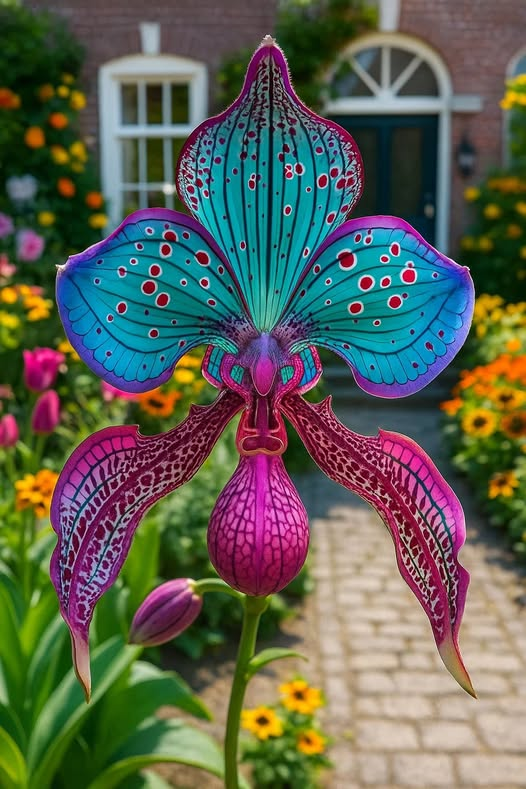 MartineLibolt's tweet photo. The Blue Lady Slipper Orchid blooms https://t.co/xkJsK1DXbE