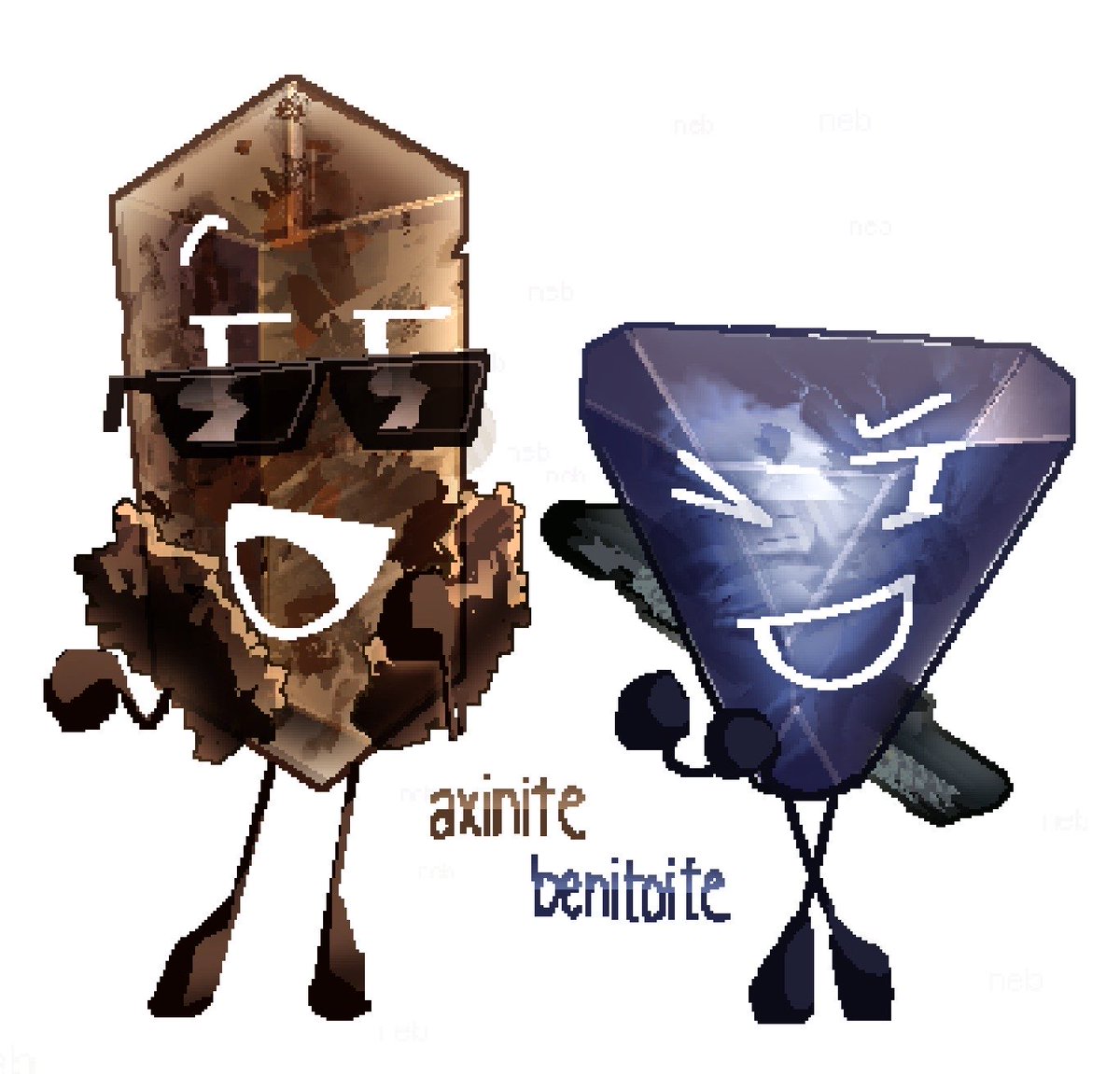 REDESIGNING RUBY'S SISTERS PART 3: axinite and benitoite #osc #objectshow #bfdi #bfdia don't they look so cool Wow they're so cool