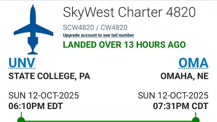 Austin2Jacobsen's tweet photo. I can confirm this flight was from Penn State boosters attempting to sway Hurrdat Sports director Sausha Durkan to attempt to have her network produce the viral podcast "House Rhules" in Happy Valley. 

More to come. https://t.co/WmXSl4tl9x