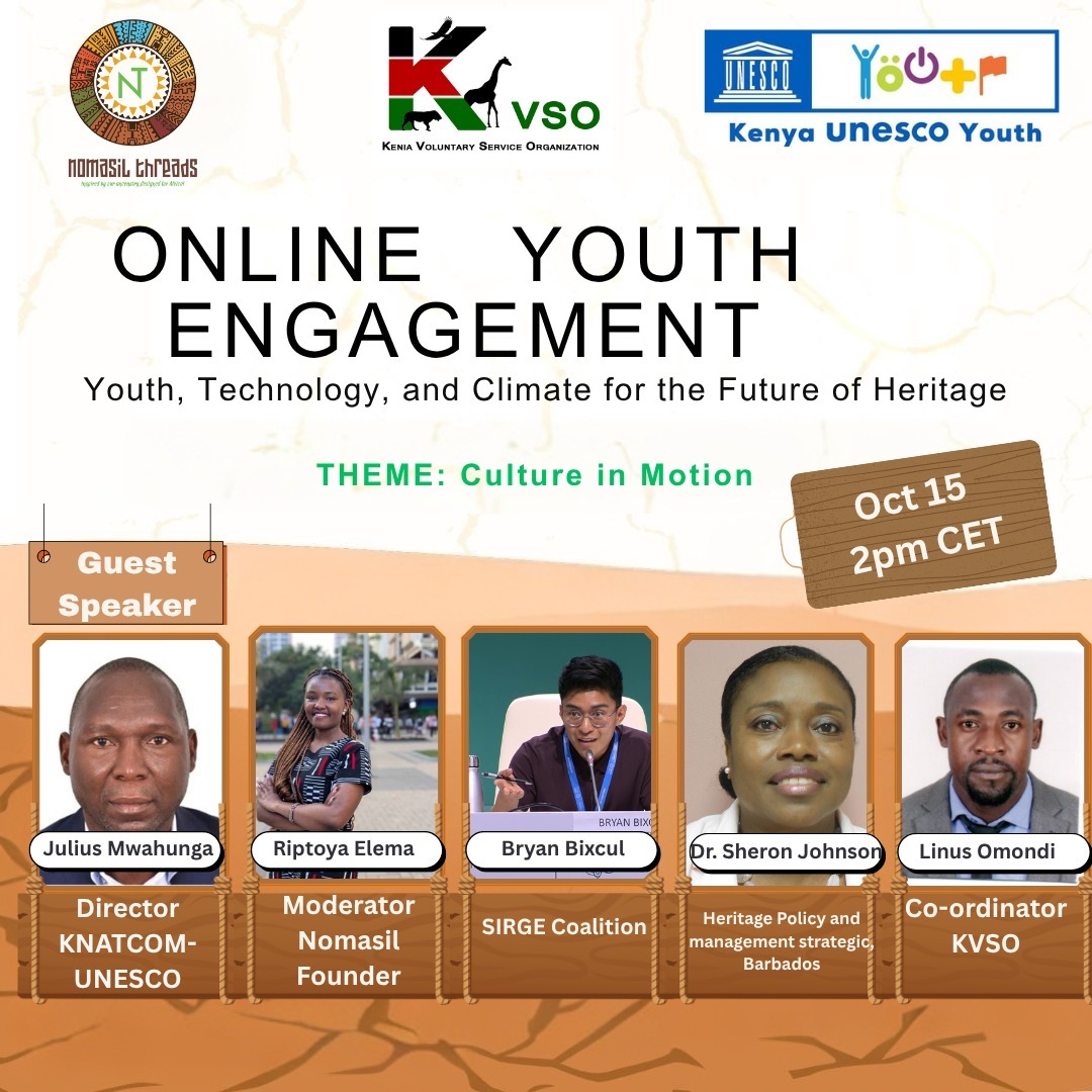 Because our heritage tells our story, and our future depends on how we protect it. 
Join us for Culture in Motion; exploring how youth, technology, and climate action shape the future of heritage.
📝 Register here: forms.gle/UWqPDmSJmEogE5…
#YouthForHeritage #CultureInMotion