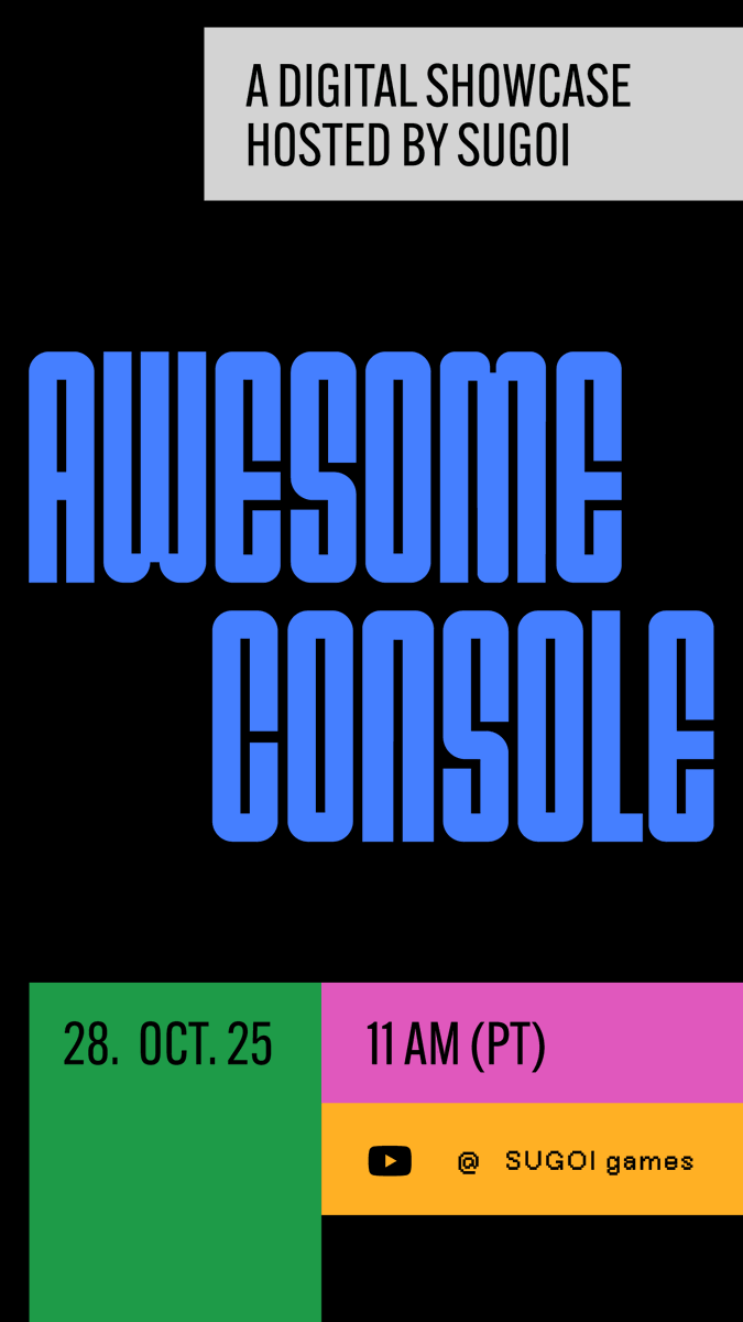 Gamezilla_it's tweet image. SUGOI annuncia l’“Awesome Console Showcase”, l’evento digitale dedicato agli indie per console gamezilla.it/sugoi-annuncia… @sugoishowcase