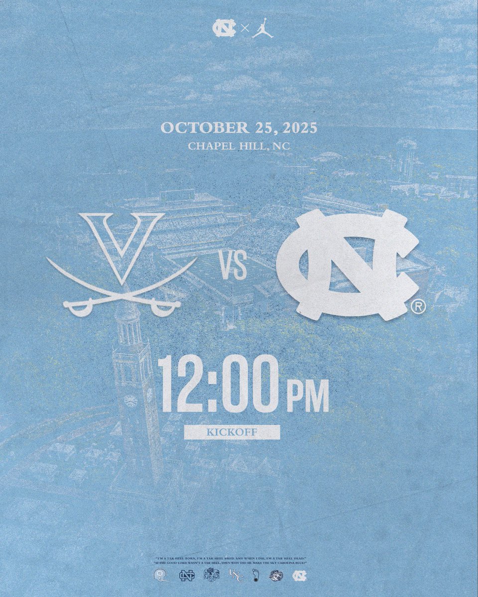 UNCFootball's tweet image. 🚨Kickoff Time Announcement🚨
🏈: vs Virginia
⌚️: 12:00 PM