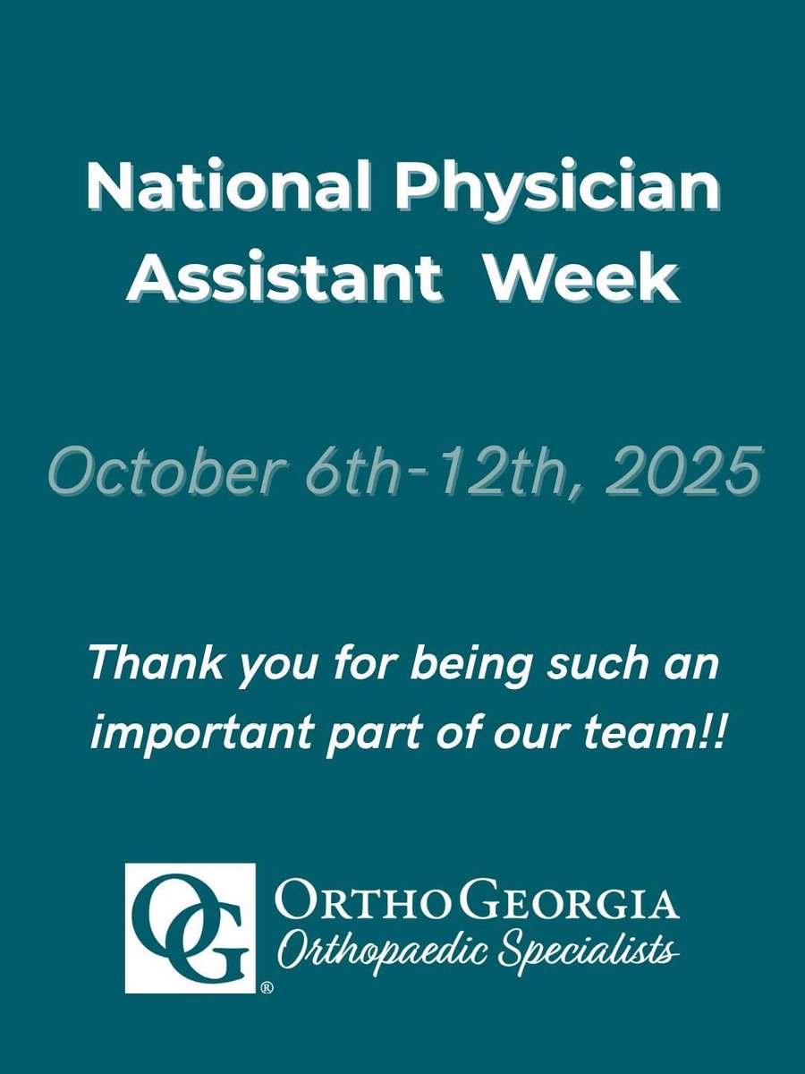 orthogeorgia's tweet image. 🩺 Last week, we celebrated our amazing Physician Assistants!
Thank you for helping keep our community moving and for everything you do every day! 

orthoga.org/physician-assi…

#PAWeek #OrthoGeorgia #StrongerTogether #OrthopedicCare #physicianassistant
