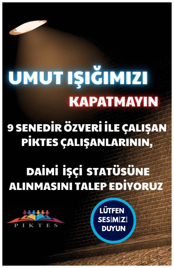 #Piktesçalışanları

<a href="/Yusuf__Tekin/">Yusuf Tekin</a>  <a href="/CelileErenOKTEN/">Celile Eren ÖKTEN</a> <a href="/mebhbogm/">MEB Hayat Boyu Öğrenme Genel Müdürlüğü</a>   <a href="/vonderleyen/">Ursula von der Leyen</a> <a href="/tcmeb/">Millî Eğitim Bakanlığı</a> <a href="/RTErdogan/">Recep Tayyip Erdoğan</a> <a href="/dbdevletbahceli/">Devlet Bahçeli</a>  <a href="/tcbestepe/">T.C. Cumhurbaşkanlığı</a> <a href="/Akparti/">AK Parti</a>

👉MEVCUT ÇALIŞAN
👉İŞSİZ KALAN
👉9 YILDIR EMEK VERMİŞ TECRÜBE SAHİBİ OLAN TÜM ÇALIŞANLARIN DAİMİ STATÜYE ALINMASINI TALEP EDİYORUZ..