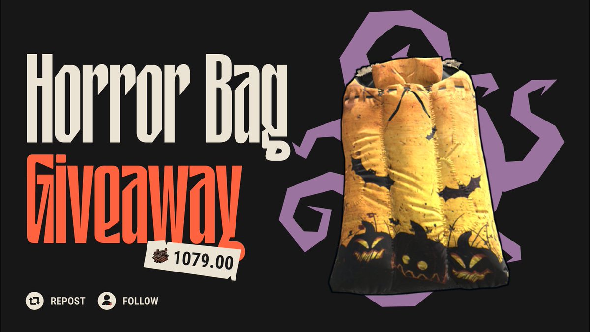 bandit.camp (@banditcamprust) on Twitter photo We are giving away a Horror Bag worth over $1,000.00! Want to win? Simply:
🎃 Like & Repost
🎃 Follow us <a href="/bandit/">bandit.camp</a>
🎃 Reply with your Steam 64ID
Picking a winner during the weekend We are giving away a Horror Bag worth over $1,000.00! Want to win? Simply:
🎃 Like & Repost
🎃 Follow us <a href="/bandit/">bandit.camp</a>
🎃 Reply with your Steam 64ID
Picking a winner during the weekend