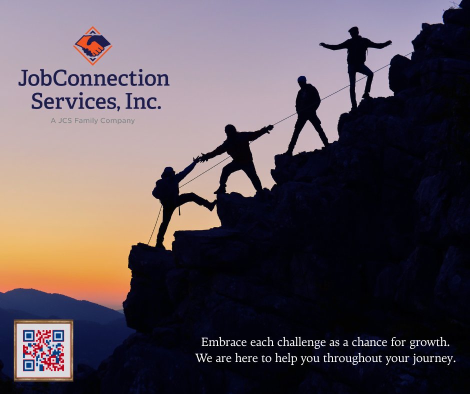 JCSFAMILYINC's tweet image. In today&apos;s job market, challenges are part of the game. At JobConnection Services, Inc., we see them as major opportunities.
The climb might be tough, but the result is worth it. Embrace challenges with our help!
#challenges #staffing #support #jcsfamilyinc #jobconnectionservices