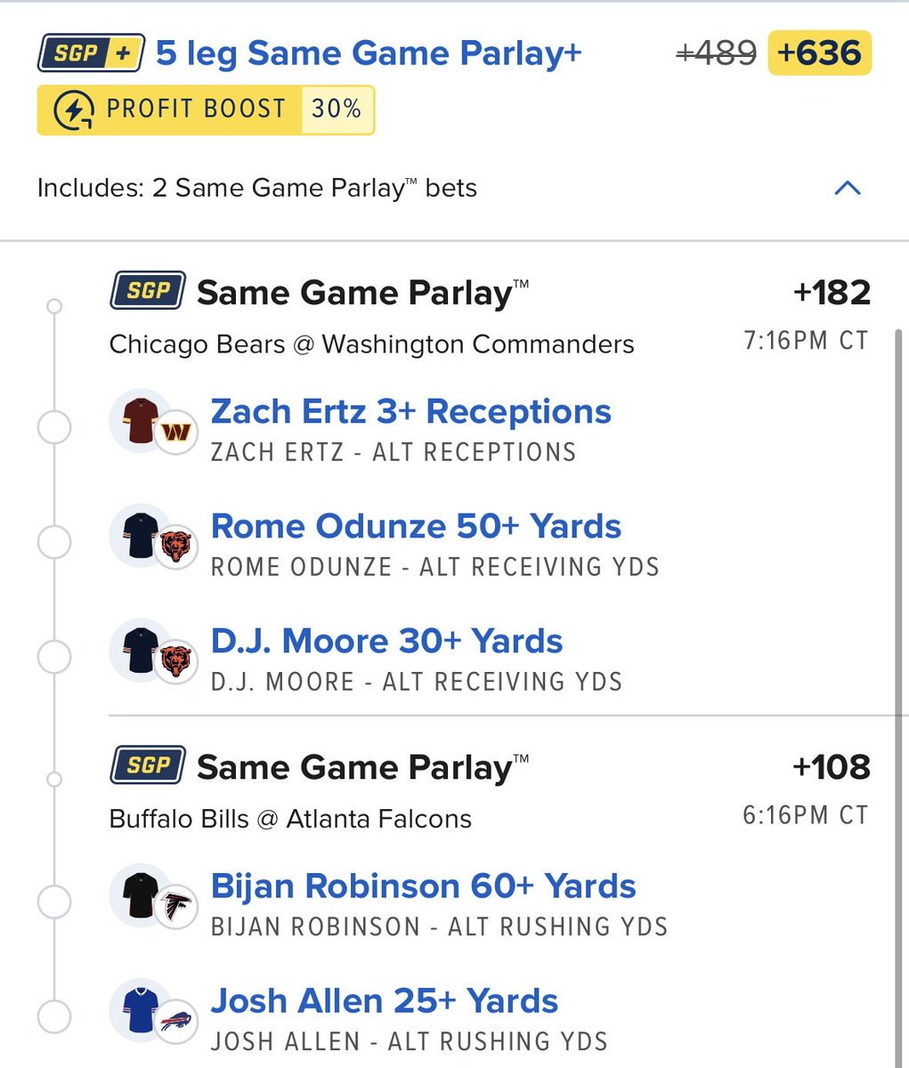 bets_chicken's tweet photo. MNF cross game Parlay +636 boosted, let’s win one! 

#MNF #parlay https://t.co/BwAmnwjLll