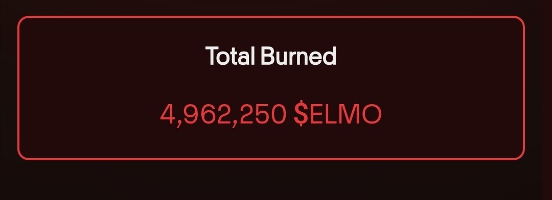 Almost 5M $ELMO burned through staking! 🔥

Conclusion: stake and burn more! 👌
stakingv2.elmoerc.io