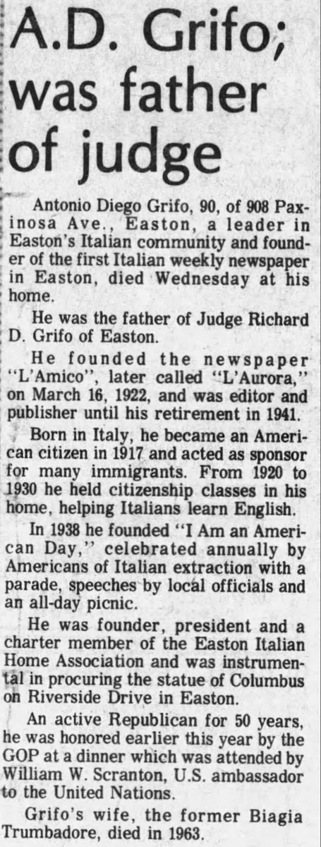 My great grandfather immigrated to the US in 1917. He had a statue of Columbus installed in his town, taught English classes to immigrants, and founded “I am an American Day”

This is the way 🇺🇸