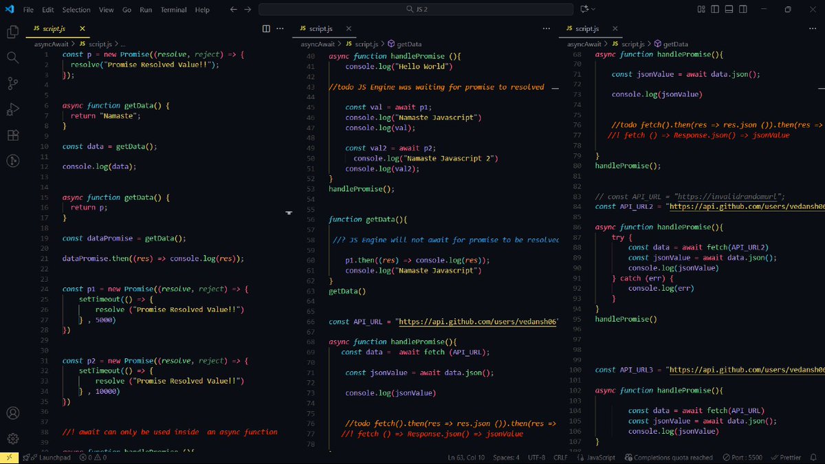 _vedansh_saini's tweet image. ๐ Day 27/100 #100daysofcode
โ
Revised JS (Promises & Async Await)
โ
Appwrite Backend React Project
๐น Database/File Upload/Custom Queries
๐น Configure Redux Toolkit
BUILD BUILD BUILD ๐ฅ๐ฅ๐ฅ
#javascript #reactJS #buildinpublic #letsconnect
