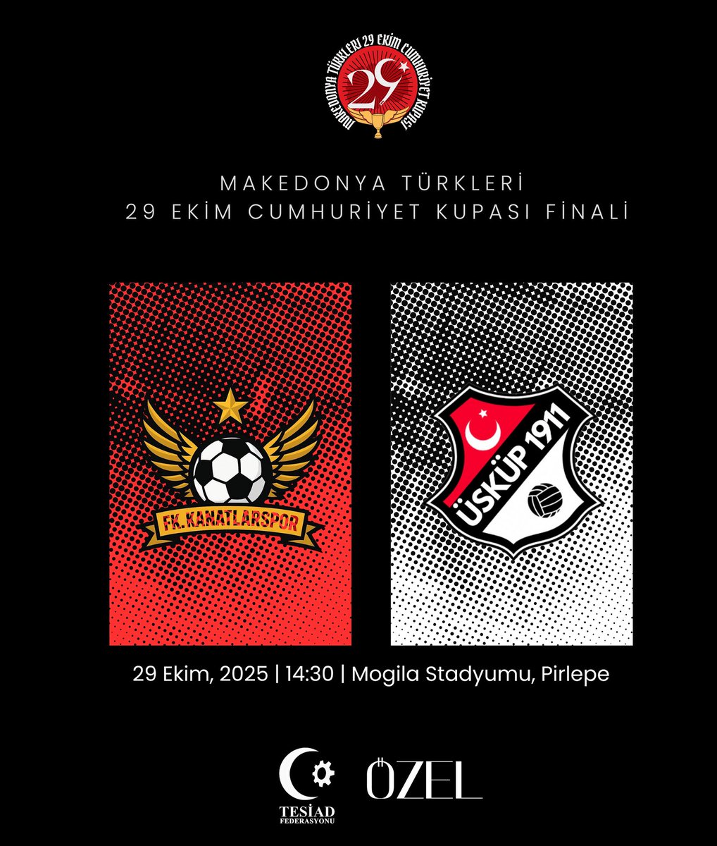 🇹🇷 Makedonya Türkleri 29 Ekim Cumhuriyet Kupası Duyurusu

Özgürlüğümüzün hamisi, Atamızın bizlere en büyük hediyesi olan kutlu Anavatanımızın Cumhuriyet Bayramı’nı kutlamak için bir araya geliyoruz.

Üsküp Futbol Kulübü olarak, siyasetle beş parçaya bölünmüş olan Makedonya
