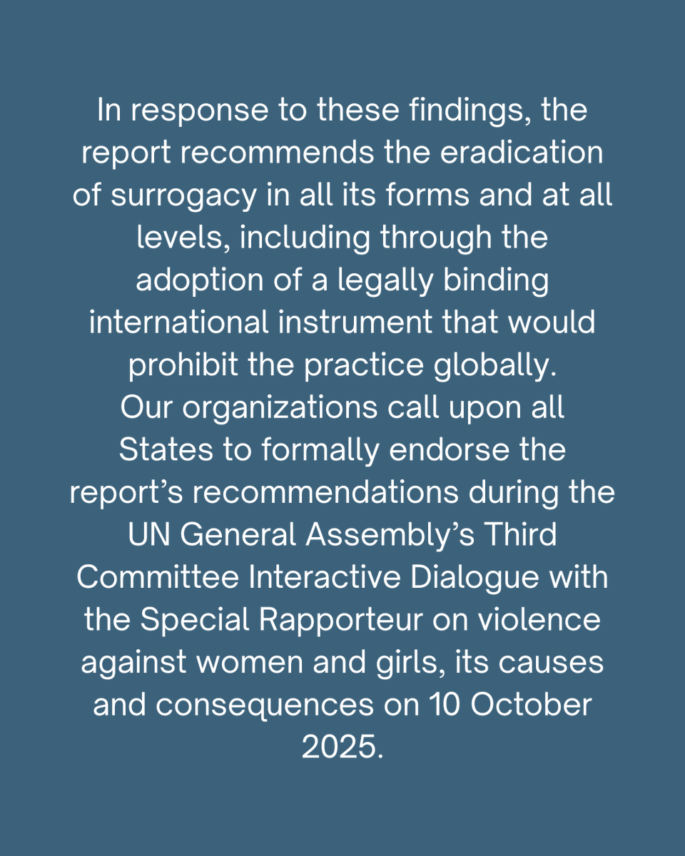 We are proud to join 228 NGOs (so far) in support of Special Rapporteur to the UN Reem Ansaleem's study, which recommends the full abolition of surrogacy.